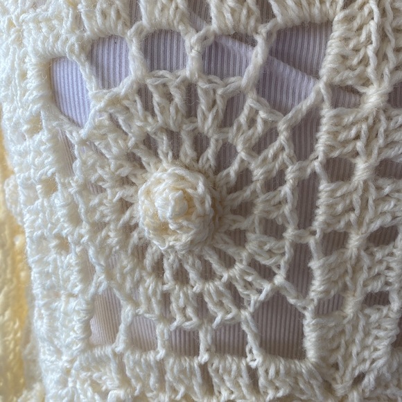 Handmade soft white crochet sweater - Picture 2 of 4